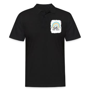 Hallo 1. Klasse Zurück zur Schule Erster Tag - Männer Poloshirt - Schwarz - Vorne - Kai (181cm)