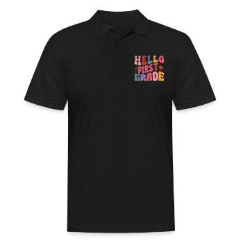Hello 1st Grade Back To School First Day - Men's Polo Shirt - black - Front - Kai (181cm)