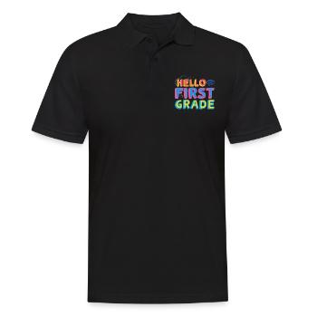 Hello 1st Grade Back To School First Day - Men's Polo Shirt - black - Front - Kai (181cm)