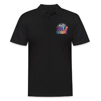 Hello 1st Grade Back To School First Day - Men's Polo Shirt - black - Front - Kai (181cm)