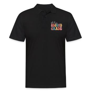 Second Grade Rainbow Girls Boys Teacher Team 2nd - Men's Polo Shirt - black - Front - Kai (181cm)