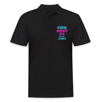 Papa GAMER Niveau : Légende cadeau fête des pères - Polo Homme - noir - Devant - Kai (181cm)