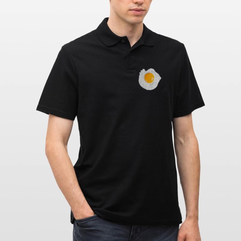 Egg Fried Egg Scrambled Eggs Breakfast Egg for Toast Men's Polo Shirt