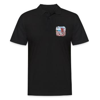 Japanese Asia Sakura Blossom - Men's Polo Shirt - black - Front - Kai (181cm)