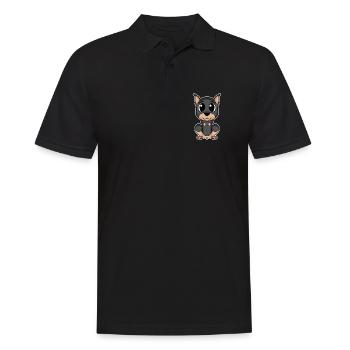 Dobermann Hund Hundebesitzer - Männer Poloshirt - Schwarz - Vorne - Kai (181cm)