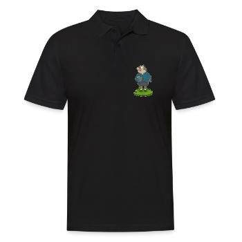 Eule Sekretärin Brille Büro - Männer Poloshirt - Schwarz - Vorne - Kai (181cm)