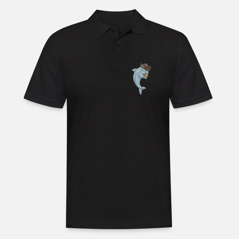 Dolphin Pirate Crochet Main - Polo Homme - noir