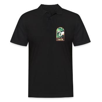 Flamingo Pink Camargue: Enchanted Nature - Men's Polo Shirt - black - Front - Kai (181cm)