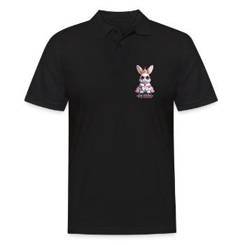 Süße Hasen Königin - Männer Poloshirt - Schwarz - Vorne - Kai (181cm)
