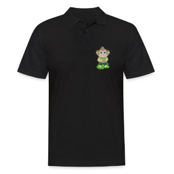 Affe Tasse Kaffee - Männer Poloshirt - Schwarz - Vorne - Kai (181cm)