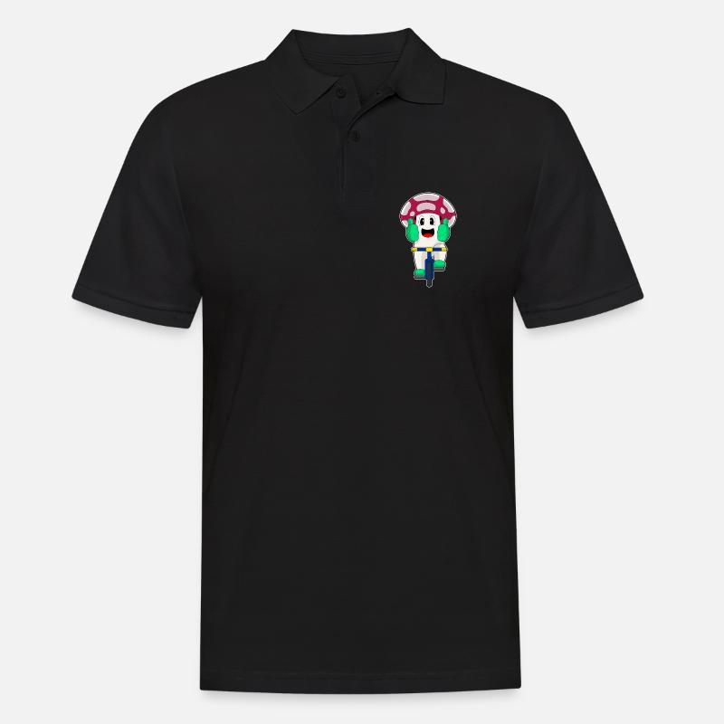 Vélo champignon - Polo Homme - noir