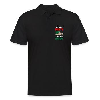 Lets Go Party Soyons Joyeux Noël - Polo Homme - noir - Devant - Kai (181cm)