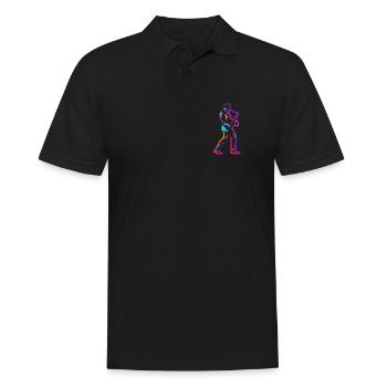 90s saxophone player - Men's Polo Shirt - black - Front - Kai (181cm)