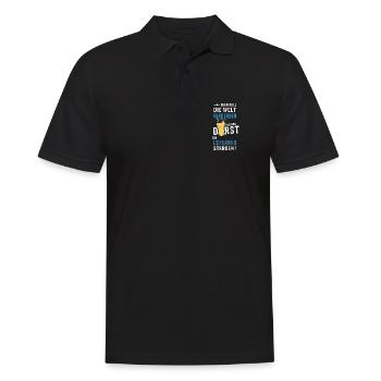 eher soll die Welt verderben als vor Durst ein Luz - Männer Poloshirt - Schwarz - Vorne - Kai (181cm)