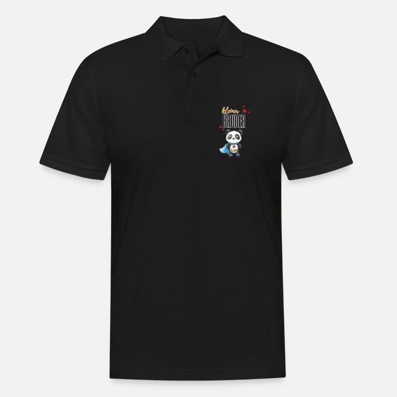 Kleiner Bruder Panda Superheld - Männer Poloshirt - Schwarz