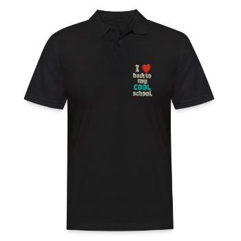 Pixel-Art, die ich liebe Zurück zu meiner coolen Schule - Männer Poloshirt - Schwarz - Vorne - Kai (181cm)