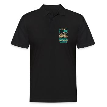 Grand-père JE SUIS UN VÉLO ÉLECTRIQUE GRAND-PÈRE Vélo électrique Drôle - Polo Homme - noir - Devant - Kai (181cm)