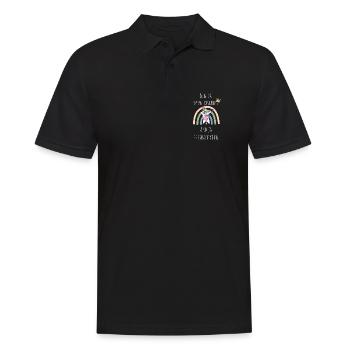 Unicorn Regenbogen Eskalation - Männer Poloshirt - Schwarz - Vorne - Kai (181cm)