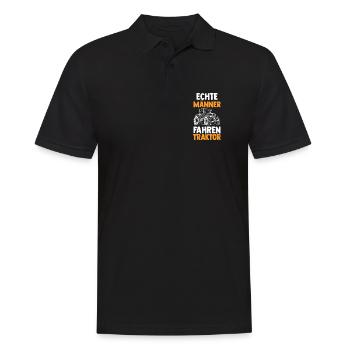 Trecker Landwirt Bauer Traktorfahrer Traktor - Männer Poloshirt - Schwarz - Vorne - Kai (181cm)