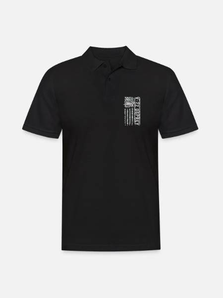 V-22 Osprey military helicopter with American - Men's Polo Shirt - black
