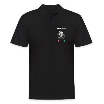 Mon Vélo M’Appelle Faut Que J’Y Aille Humour  - Polo Homme - noir - Devant - Kai (181cm)
