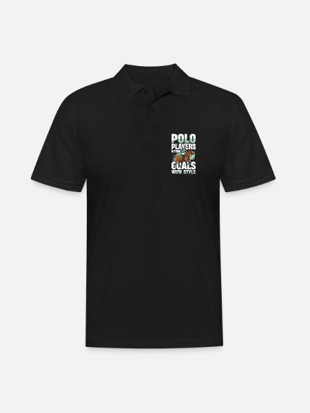 Polo Players Hitting Goals With Style - Männer Poloshirt - Schwarz