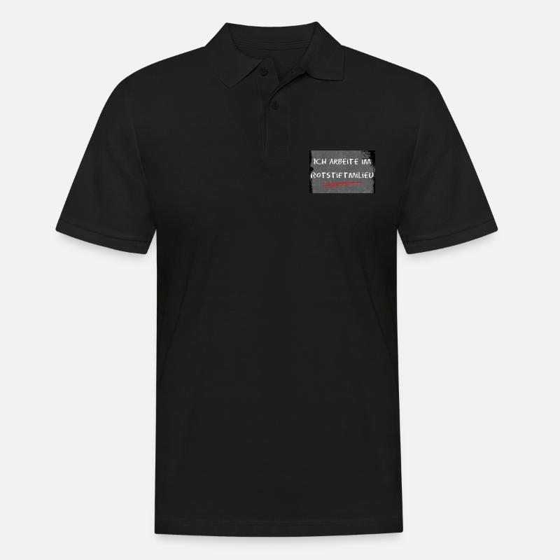Rotstiftmilieu Lehrer Lehrerin Referendar Spruch - Männer Poloshirt - Schwarz