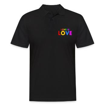 Love is love - Männer Poloshirt - Schwarz - Vorne - Kai (181cm)