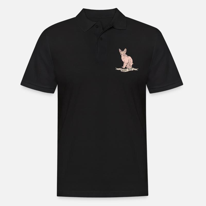 Nacktkatze don sphynx - Männer Poloshirt - Schwarz