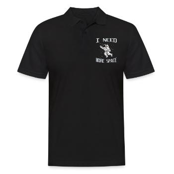 I need more Space - Astronaut - Men's Polo Shirt - black - Front - Kai (181cm)