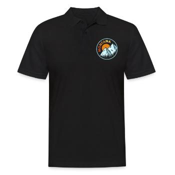 Sunset Montana Design für stolze Montaner - Männer Poloshirt - Schwarz - Vorne - Kai (181cm)