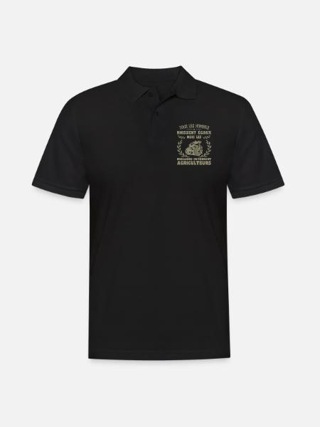 Tous Les Hommes Naissent égaux Agriculteurs Cadeau - Polo Homme - noir