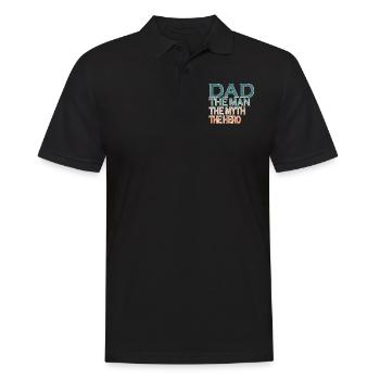 Dad | The man | The myth | The Hero - Men's Polo Shirt - black - Front - Kai (181cm)