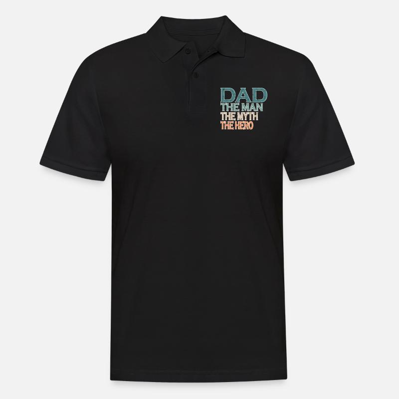Dad | Der Mann | Der Mythos | Der Held - Männer Poloshirt - Schwarz