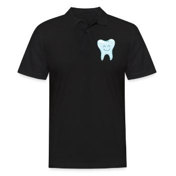 Rire dent - dents - dentiste - Polo Homme - noir - Devant - Kai (181cm)