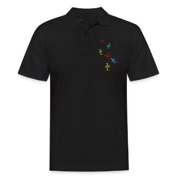 Windrad Silhouette - Männer Poloshirt - Schwarz - Vorne - Kai (181cm)