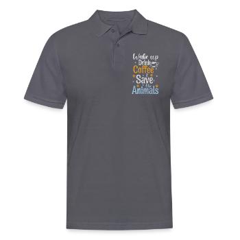 Tierschützer Aktivist Retter Fleischlos - Männer Poloshirt - Anthrazit - Vorne - Nico (186cm)
