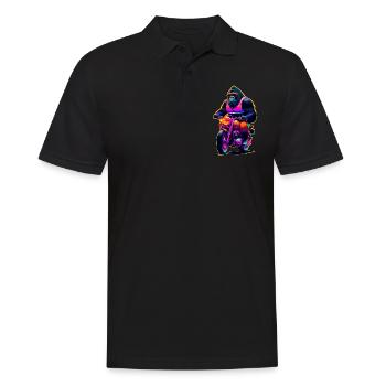 Gorilla on motorcycle with sunglasses - Men's Polo Shirt - black - Front - Kai (181cm)