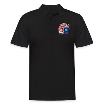 Don't Glitch my Vibe - Retro Gaming Alpaka - Männer Poloshirt - Schwarz - Vorne - Kai (181cm)