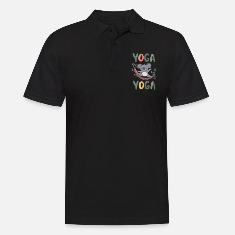 Yoga Koala - Männer Poloshirt - Schwarz