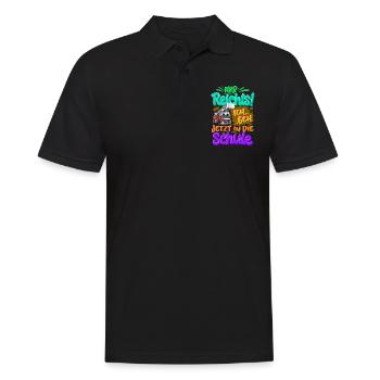 Einschulung Feuerwehr - Männer Poloshirt - Schwarz - Vorne - Kai (181cm)