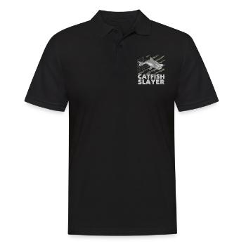 Wels Slayer - Wels Catfish Hunter - Männer Poloshirt - Schwarz - Vorne - Kai (181cm)