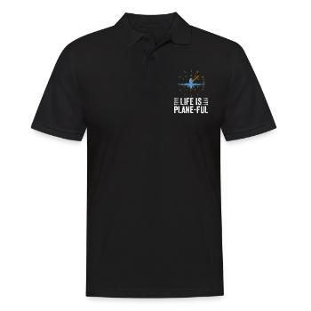 Airline Pilot Aviation Flugkapitän Jumbo Jet - Männer Poloshirt - Schwarz - Vorne - Kai (181cm)