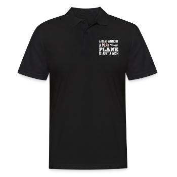 Capitaine pilote de ligne Jumbo Jet - Polo Homme - noir - Devant - Kai (181cm)