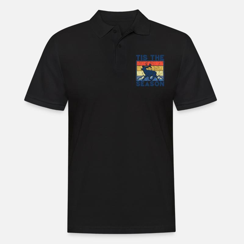 HIrschgeweih Hirschjagd Jagd Jagdsaison - Männer Poloshirt - Schwarz