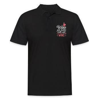 Wine Gets Better With Age Wine Toast - Men's Polo Shirt - black - Front - Kai (181cm)