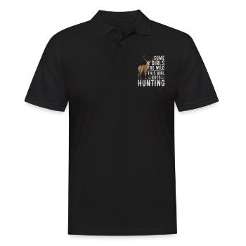 Hirschjagd Jägerin Spruch Jagd - Männer Poloshirt - Schwarz - Vorne - Kai (181cm)