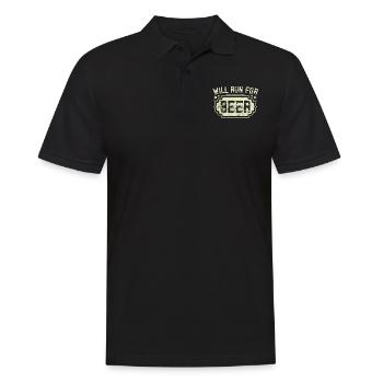 Courra pour les coureurs drôles de bière - Polo Homme - noir - Devant - Kai (181cm)