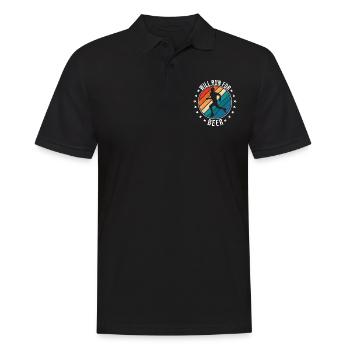 Courra pour les coureurs drôles de bière - Polo Homme - noir - Devant - Kai (181cm)