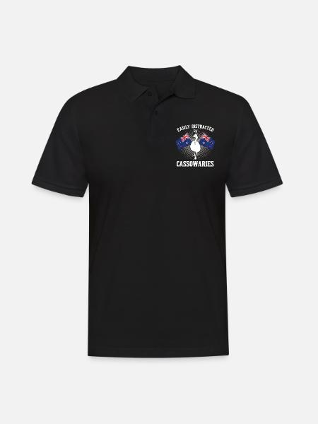 Retro Kasuar Vogel Vintage Kasuare - Männer Poloshirt - Schwarz